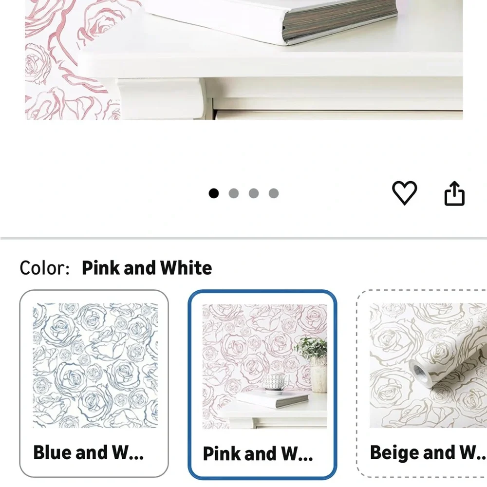 Floral Pink Wallpaper for Bathroom and Bedroom